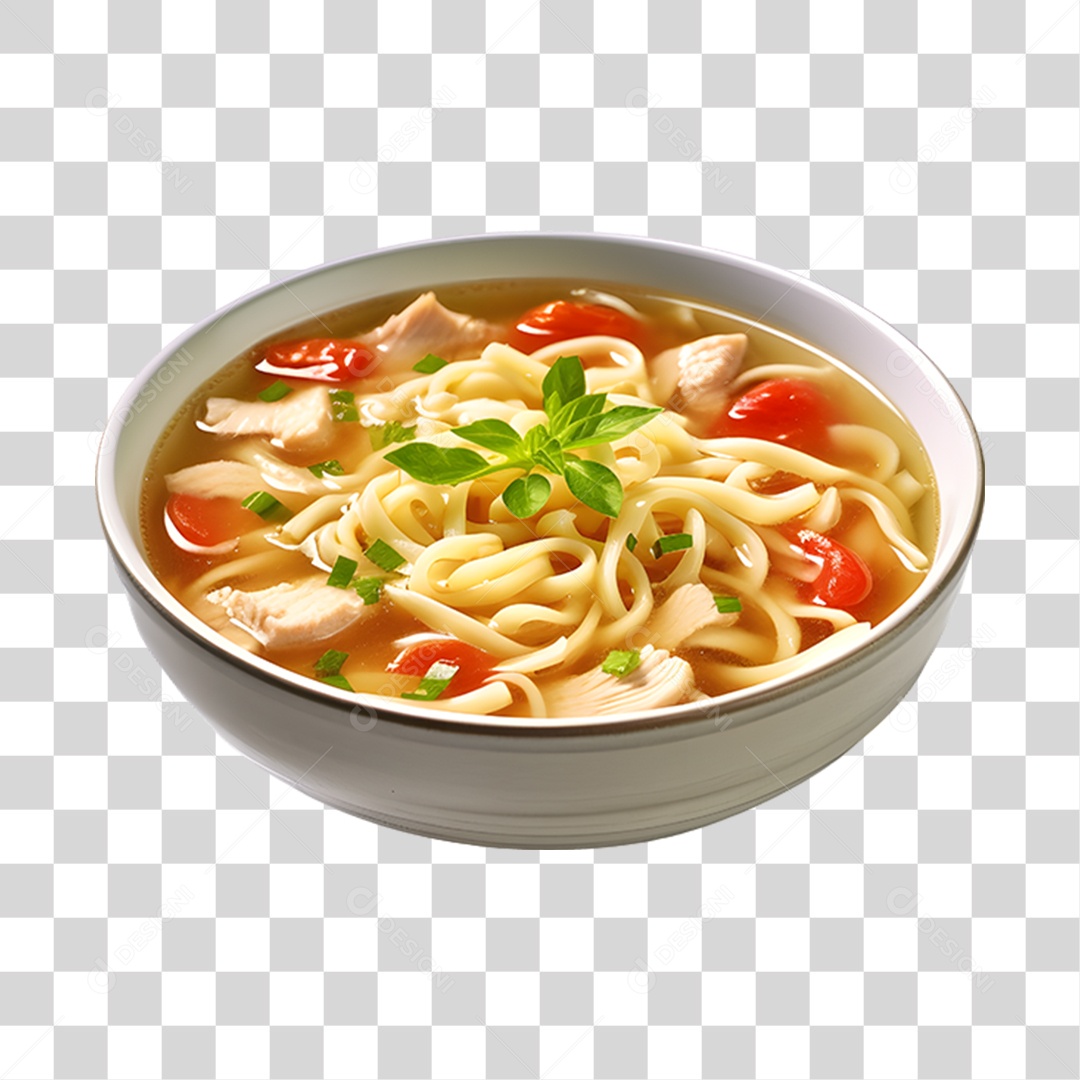 Caldo saboroso sobre uma tigela branca PNG Transparente