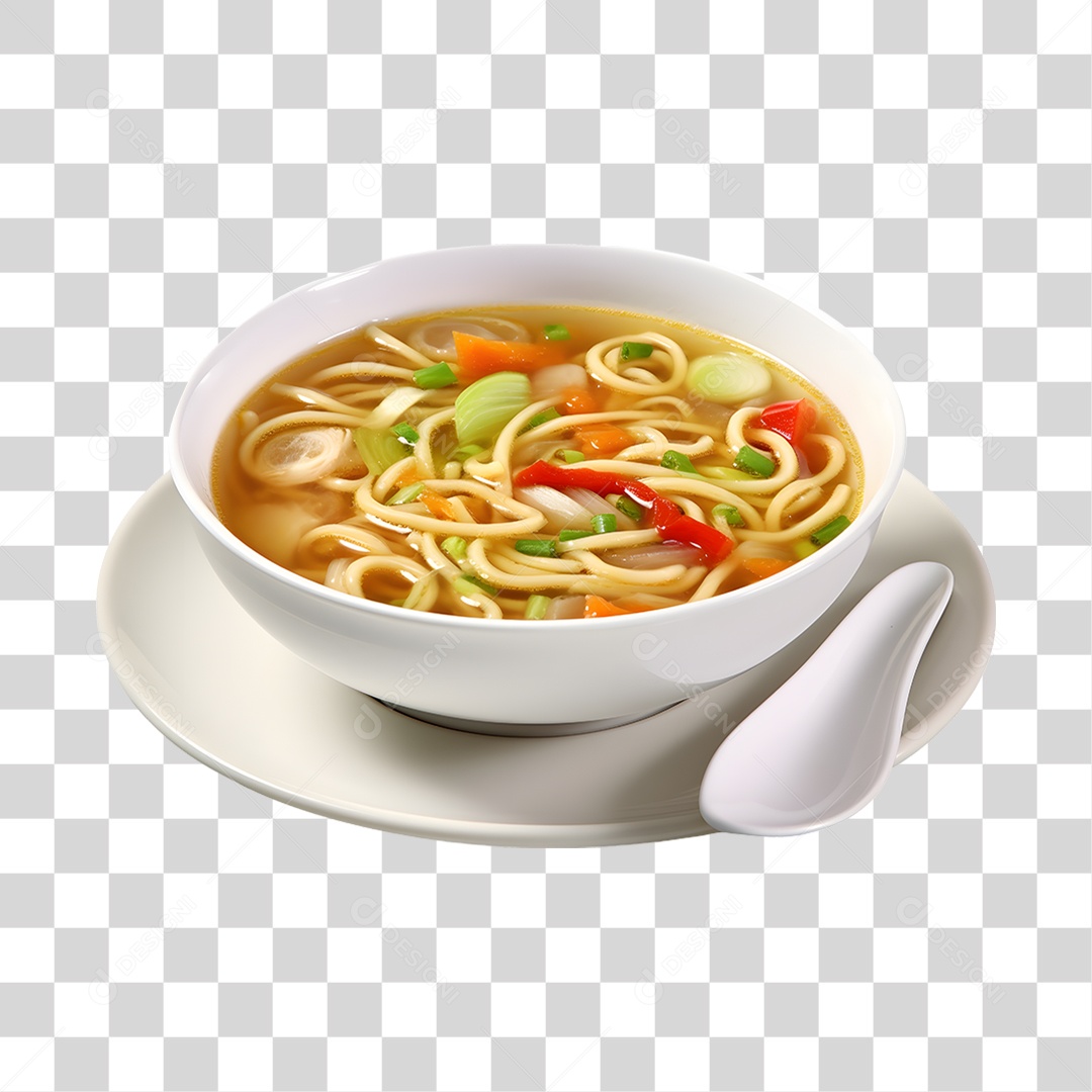 Caldo saboroso sobre uma tigela branca PNG Transparente