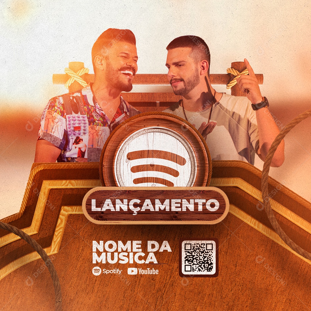 Lançamento Nome Da Música Spotify Ciro Netto e Manuel Social Media PSD Editável