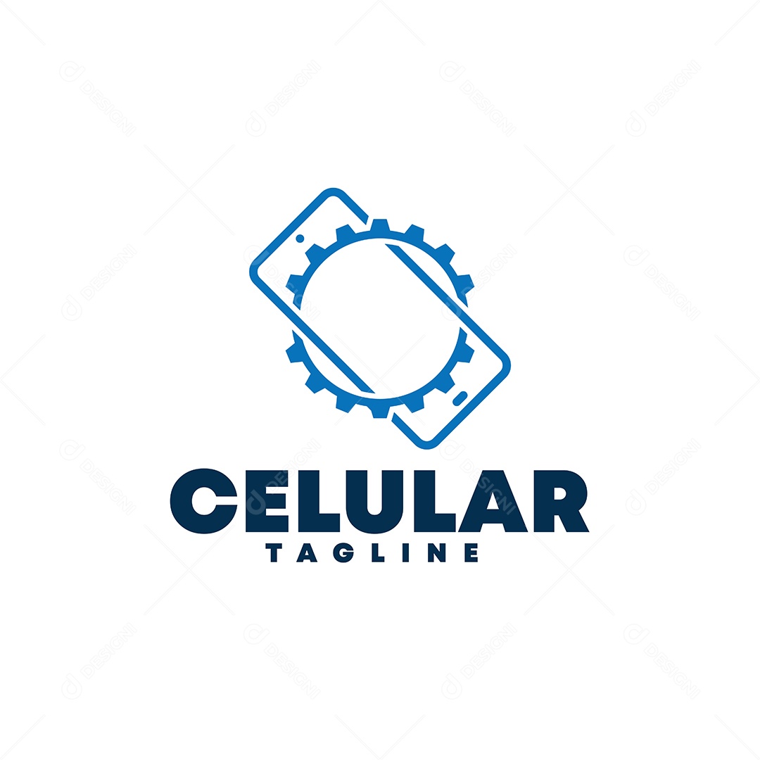 Logo De Celular Tagline AI + EPS