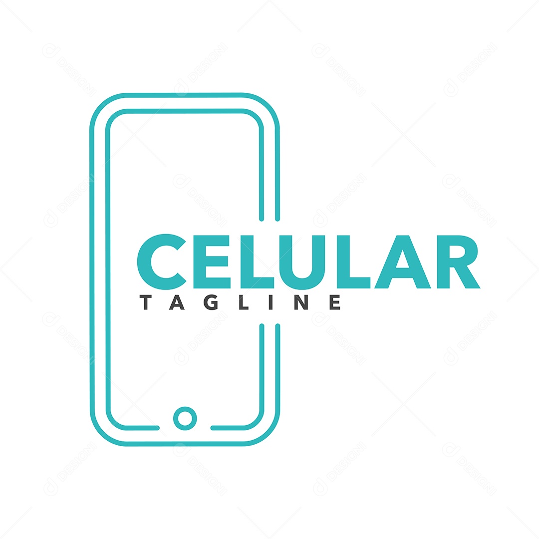 Logo De Celular Tagline Azul AI + EPS