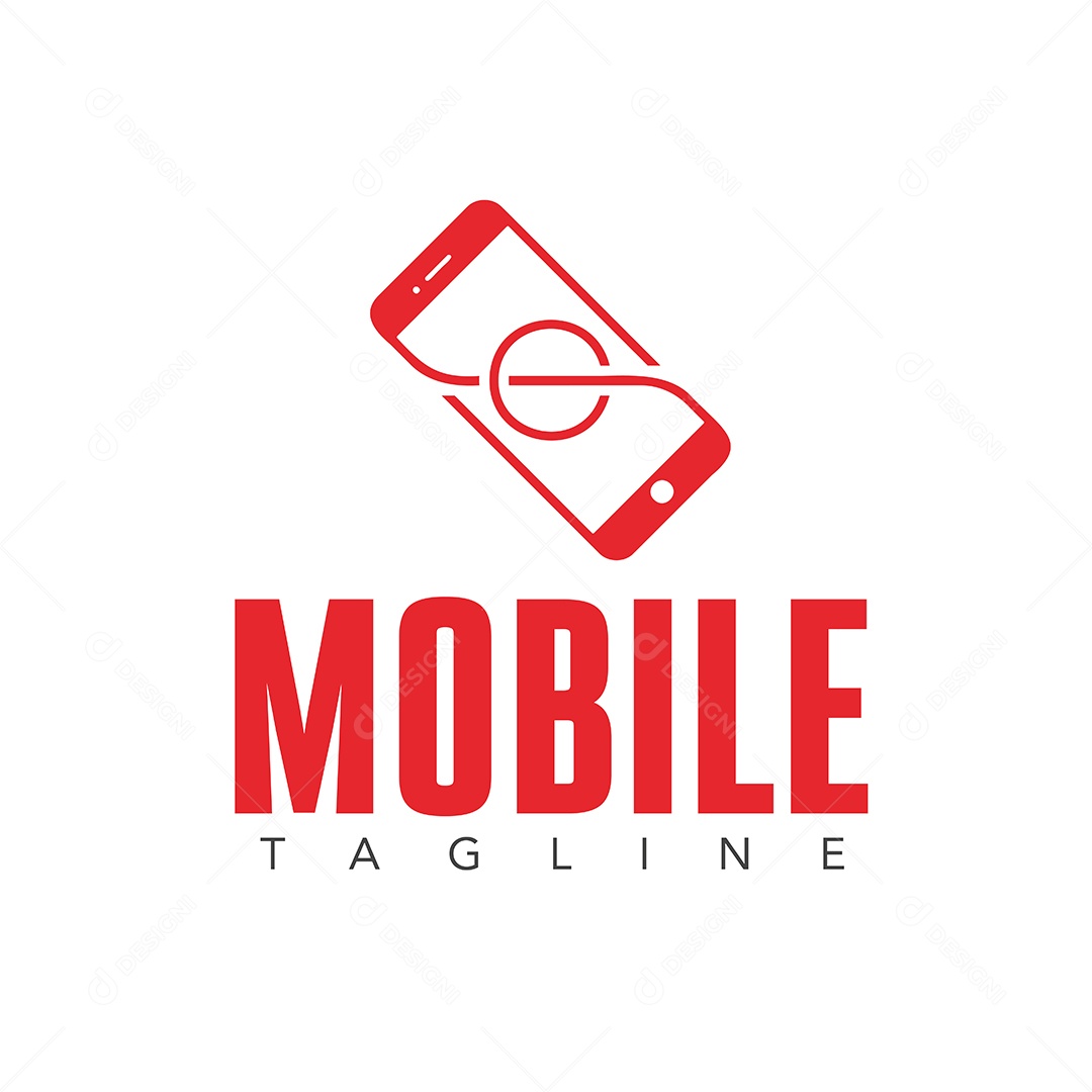 Logo De Mobile Tagline Vermelho AI + EPS