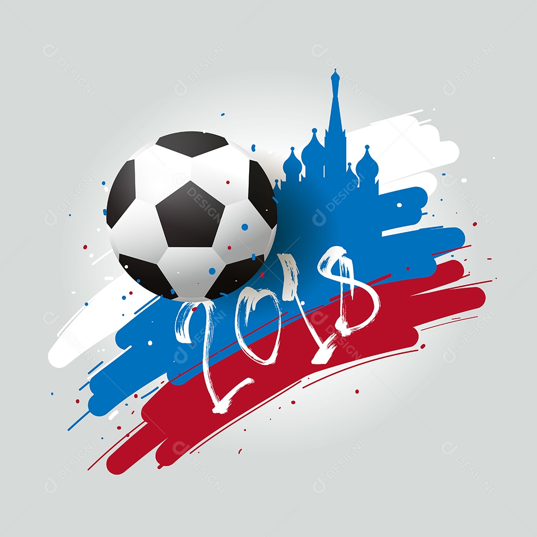 Fundo de futebol de 2022 vermelho e azul como cor principal bandeira de  futebol com ícone de bola 3d e bola