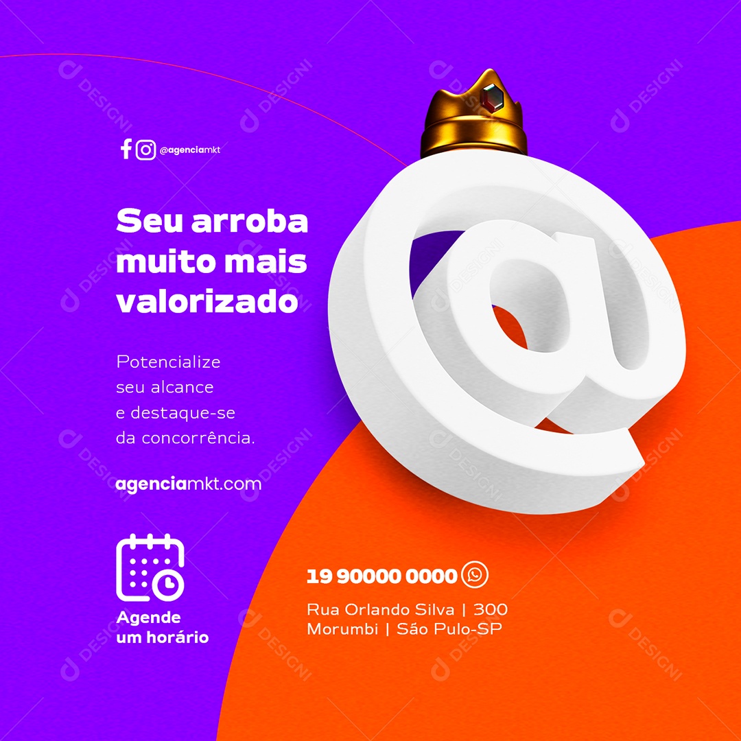 Seu Arroba Muito Mais Valorizado Agência De Marketing Social Media PSD Editável