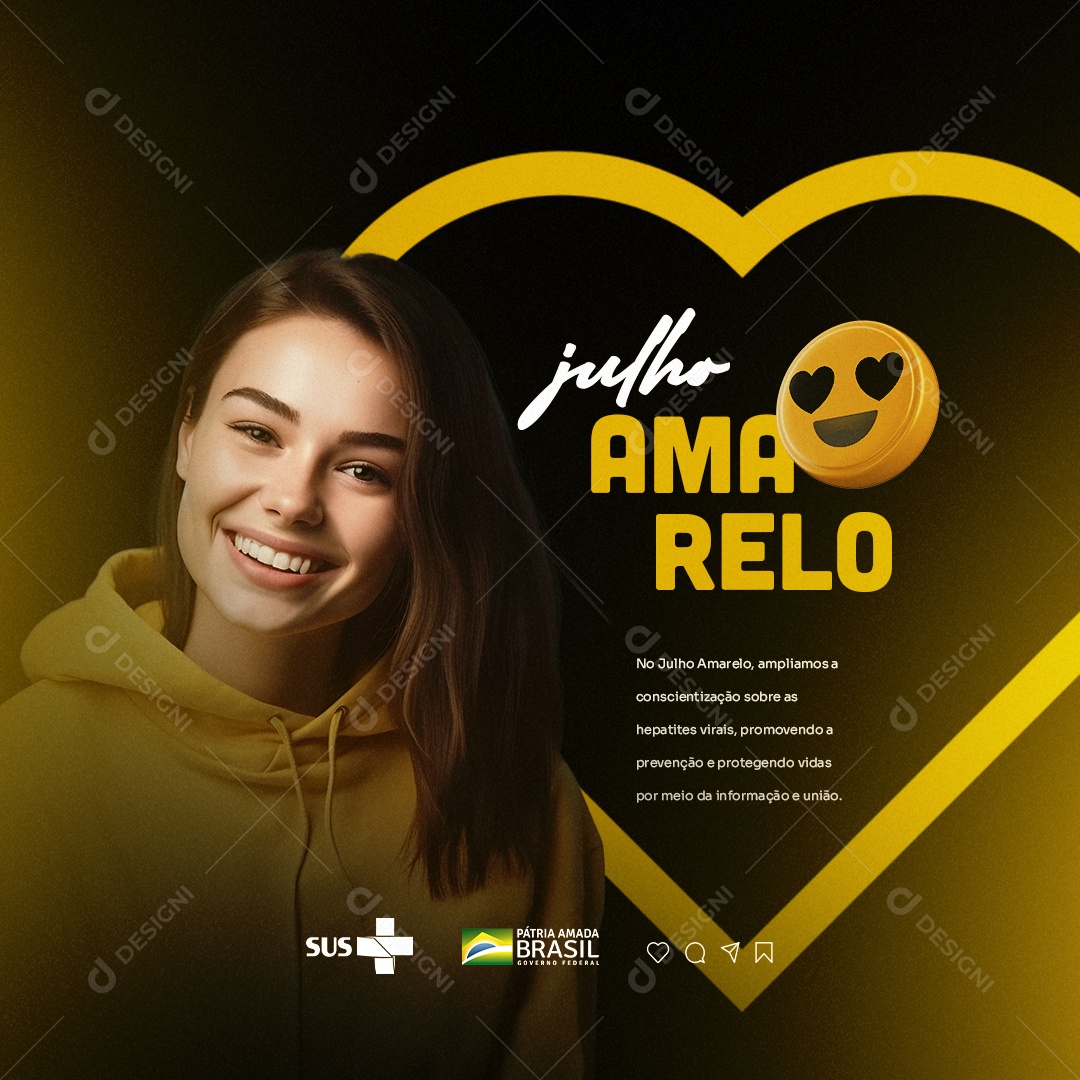 Protegendo Vidas Por Meio Da Informação E União Julho Amarelo Social Media PSD Editável