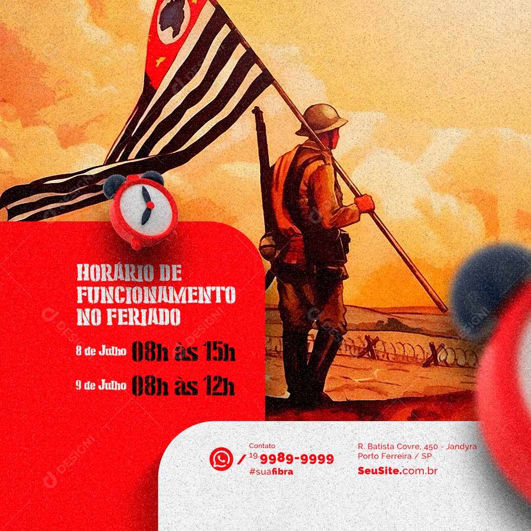 Social Media Announcement Opening Hours Constitutional Revolution Day 1932 Editable Social Media PSD