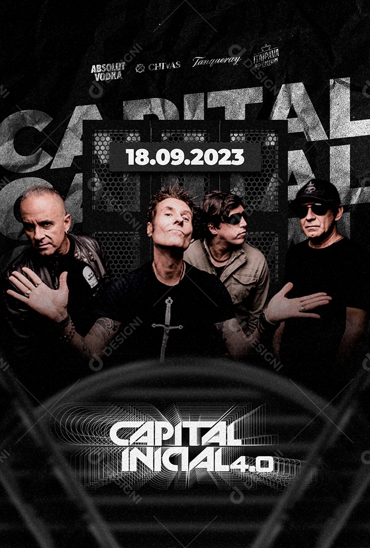 Flyer Banda Capital Inicial 4.0 Rock Social Media PSD Editável