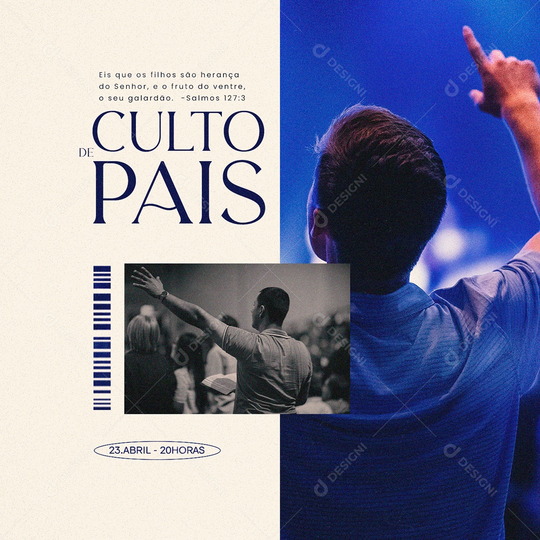 Eis Que Os Filhos São Herança Do Senhor Culto De Pais Gospel Social Media PSD Editável