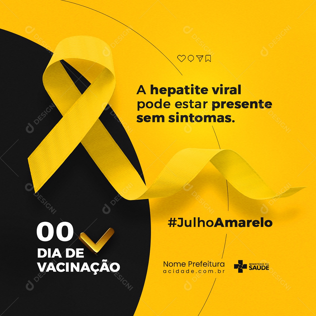 A Hepatite Viral Pode Estar Presente Sem Sintomas Julho Amarelo Social Media PSD Editável