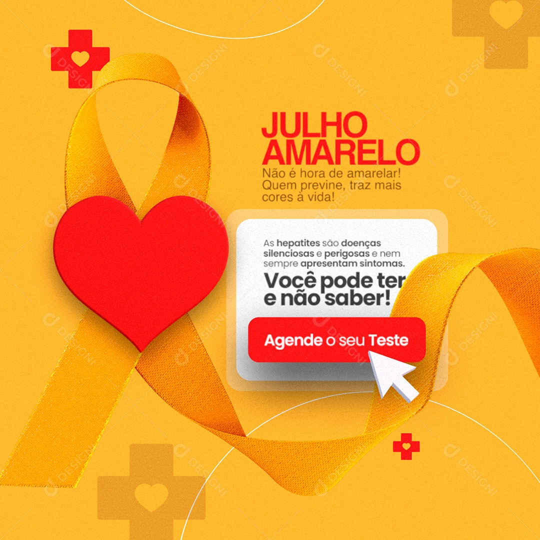 Campanha Publicitária Julho Amarelo Você Pode Ter E Não Saber Social Media PSD Editável