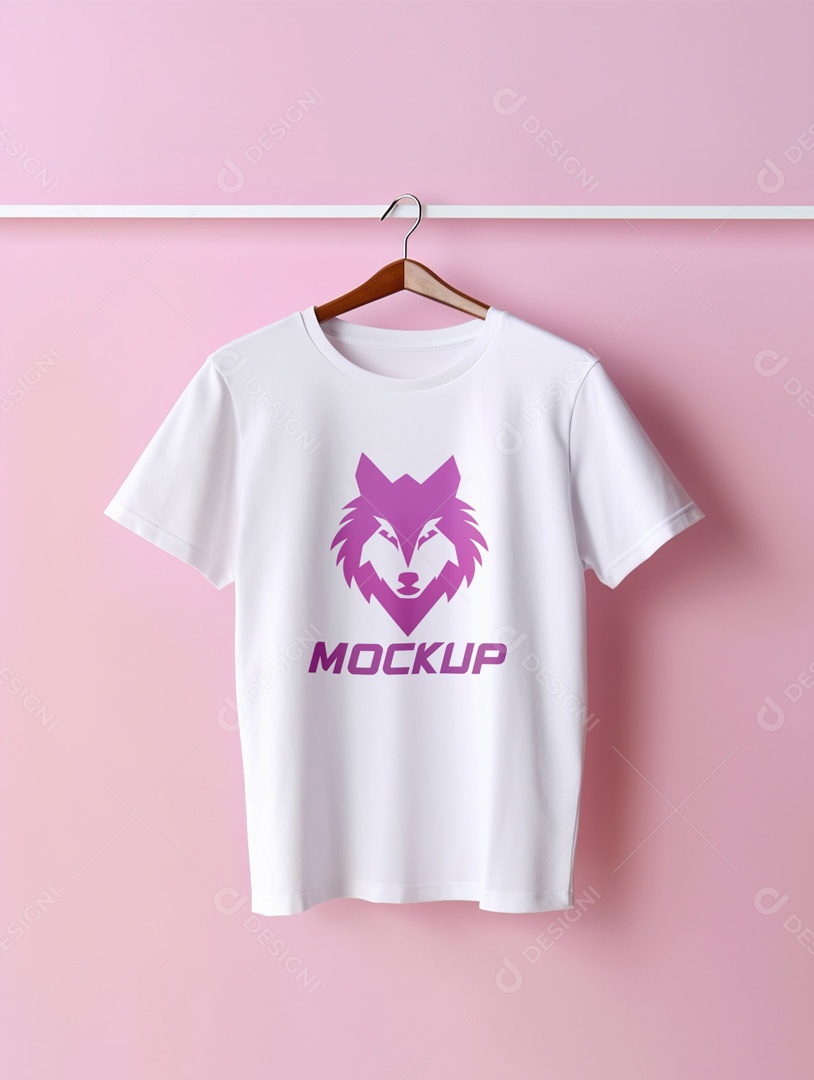 Mockup de Camiseta Branca No Cabide PSD Editável [download] - Designi
