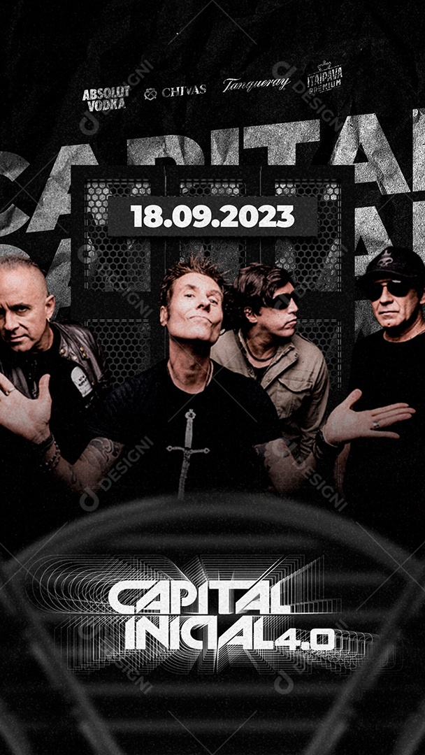 Story Flyer Banda Capital Inicial 4.0 Rock Social Media PSD Editável