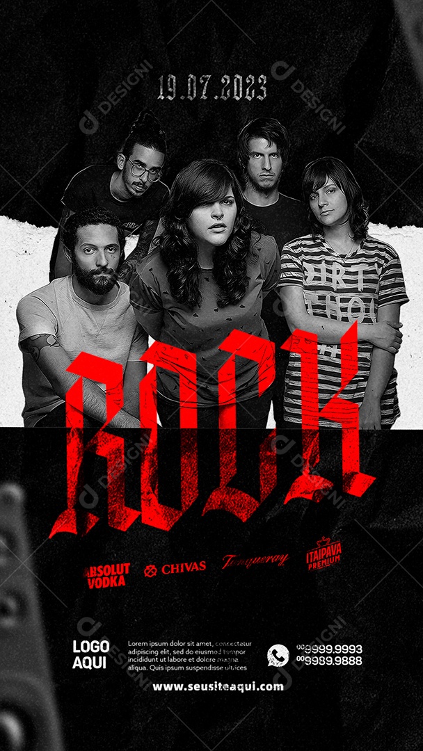 Story Rock Flyer Banda Far from Alaska Social Media PSD Editável