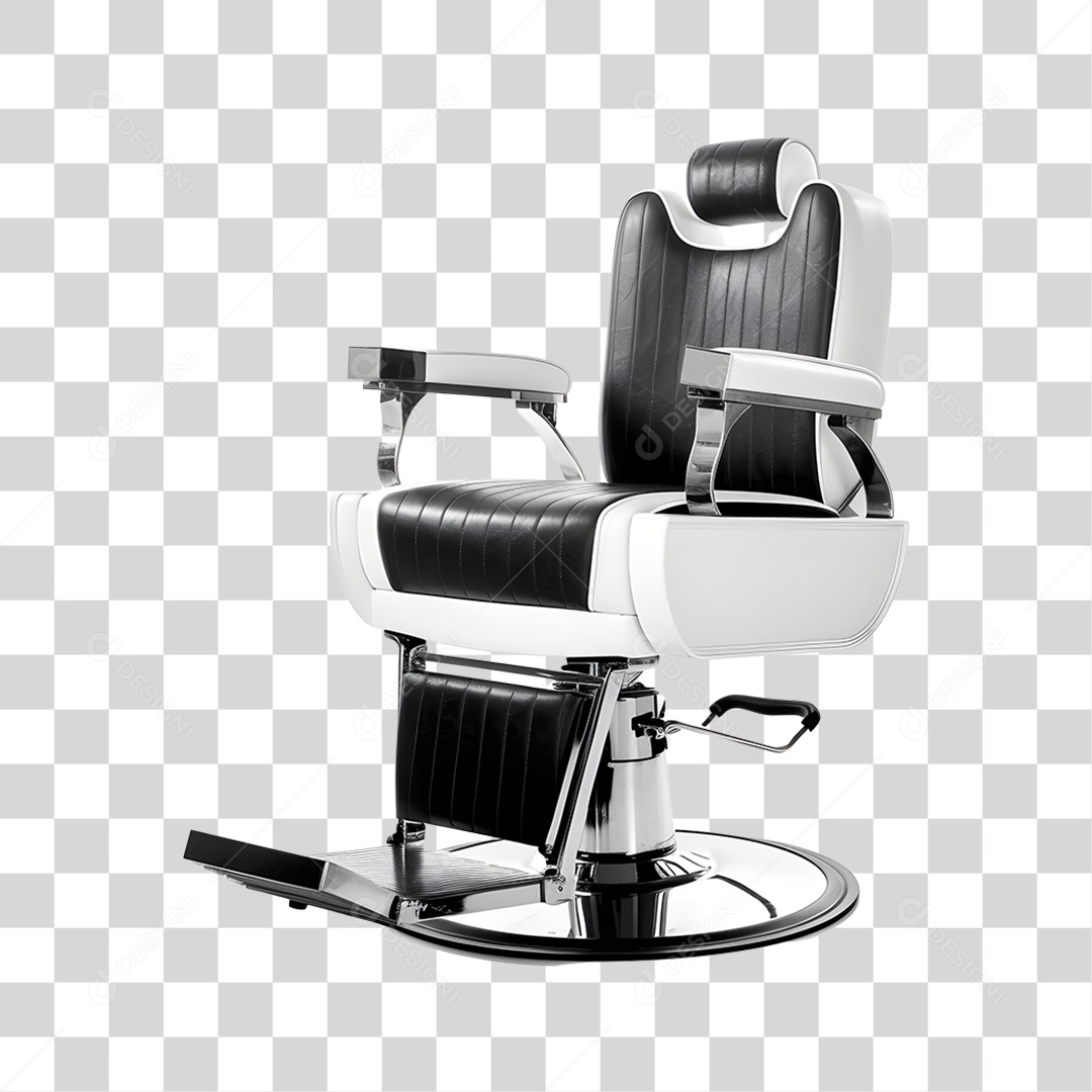 3D Object Barber Salon Chair For Transparent PNG Composition