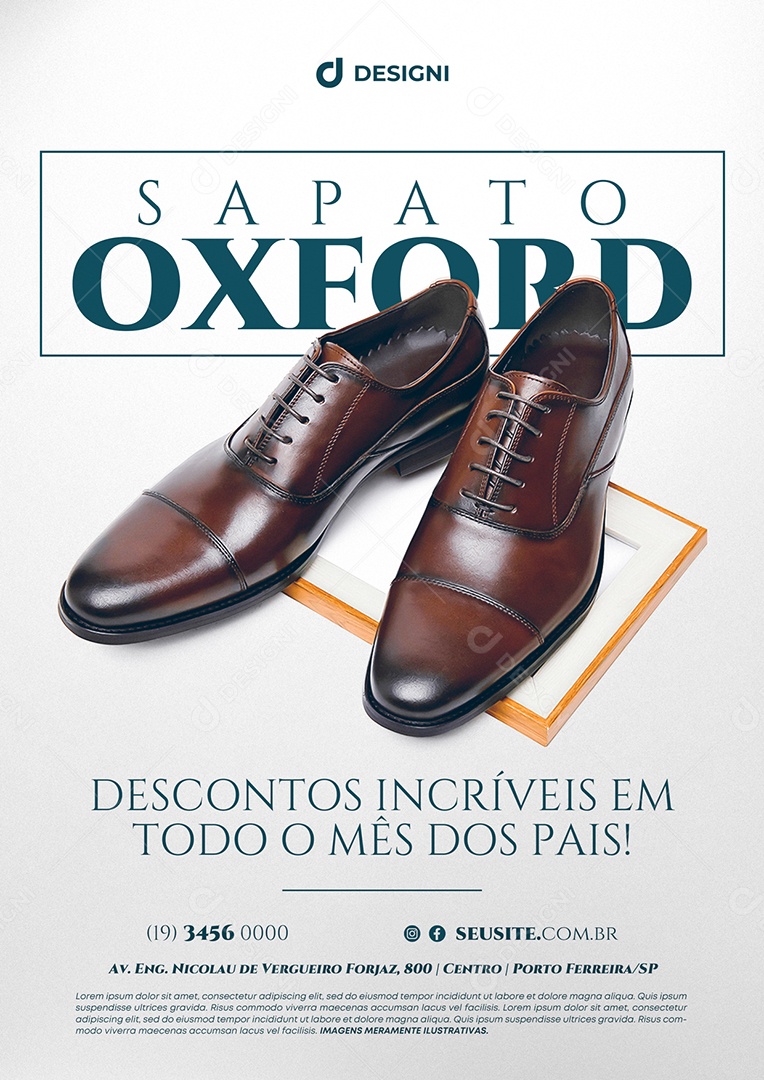 Oxford Shoe Advert Incredible Discounts Footwear Store Social Media PSD Editable