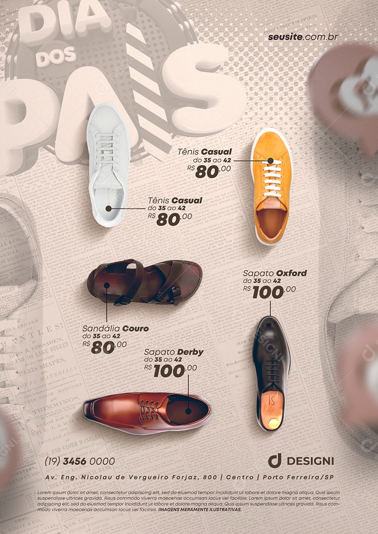 Father's Day Advert, Footwear Store, Social Media, Editable PSD