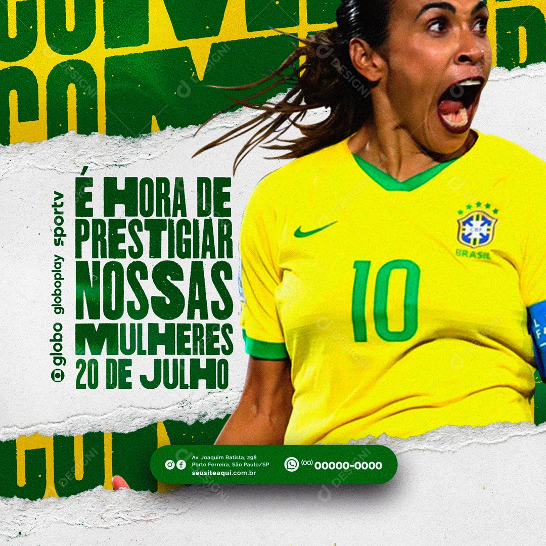 Hoje é Dia De Jogo Brasil X França Futebol Feminino Social Media PSD  Editável [download] - Designi