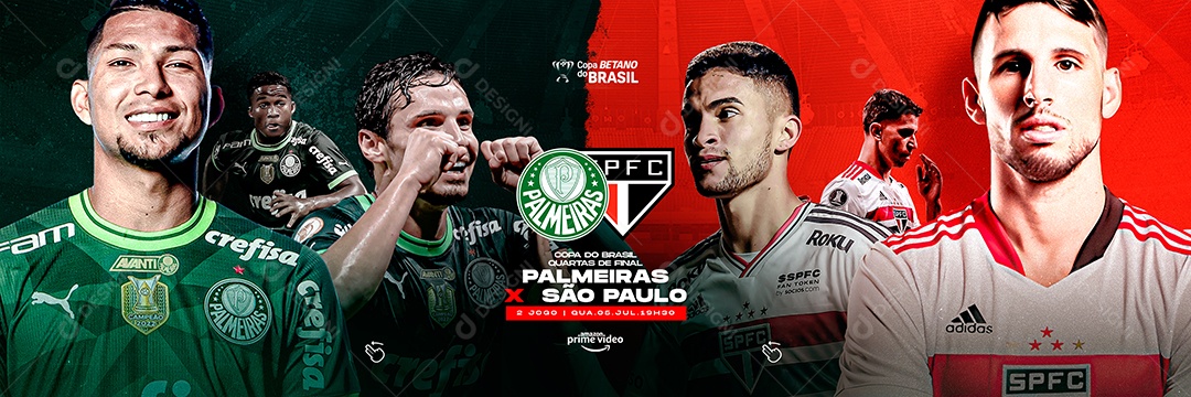 Quartas De Final Carrossel Palmeiras X São Paulo Copa Do Brasil Social Media PSD Editável