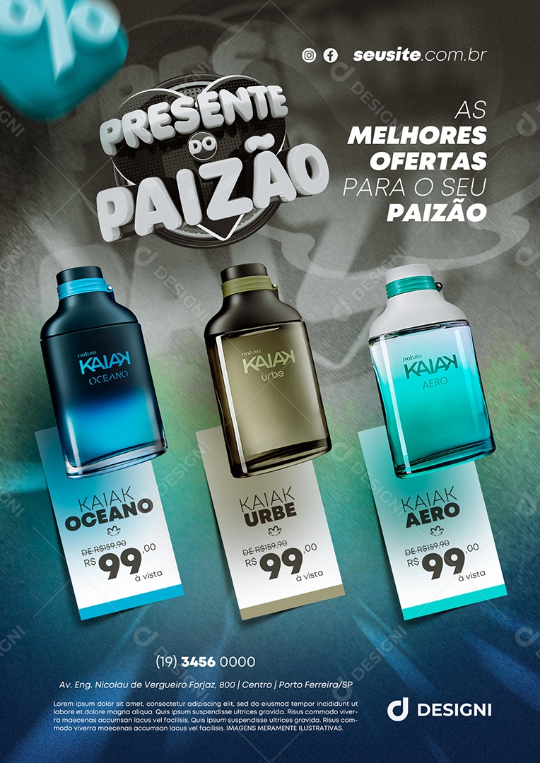 Anúncio Publicitário Perfumaria Presente Do Paizão As Melhores Ofertas Social Media PSD Editável