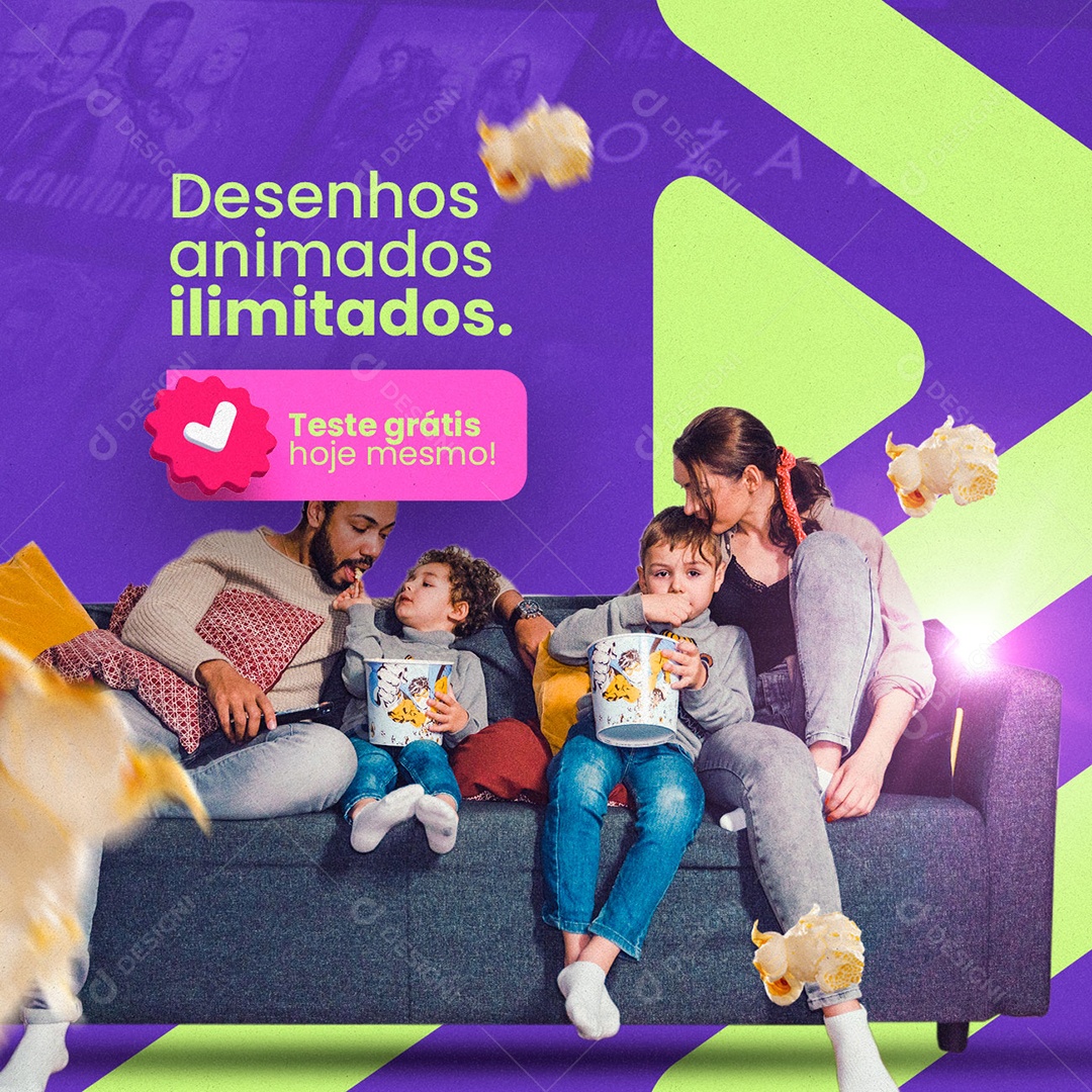 Dê O Play IPTV Teste Grátis Hoje Mesmo Social Media PSD Editável [download]  - Designi