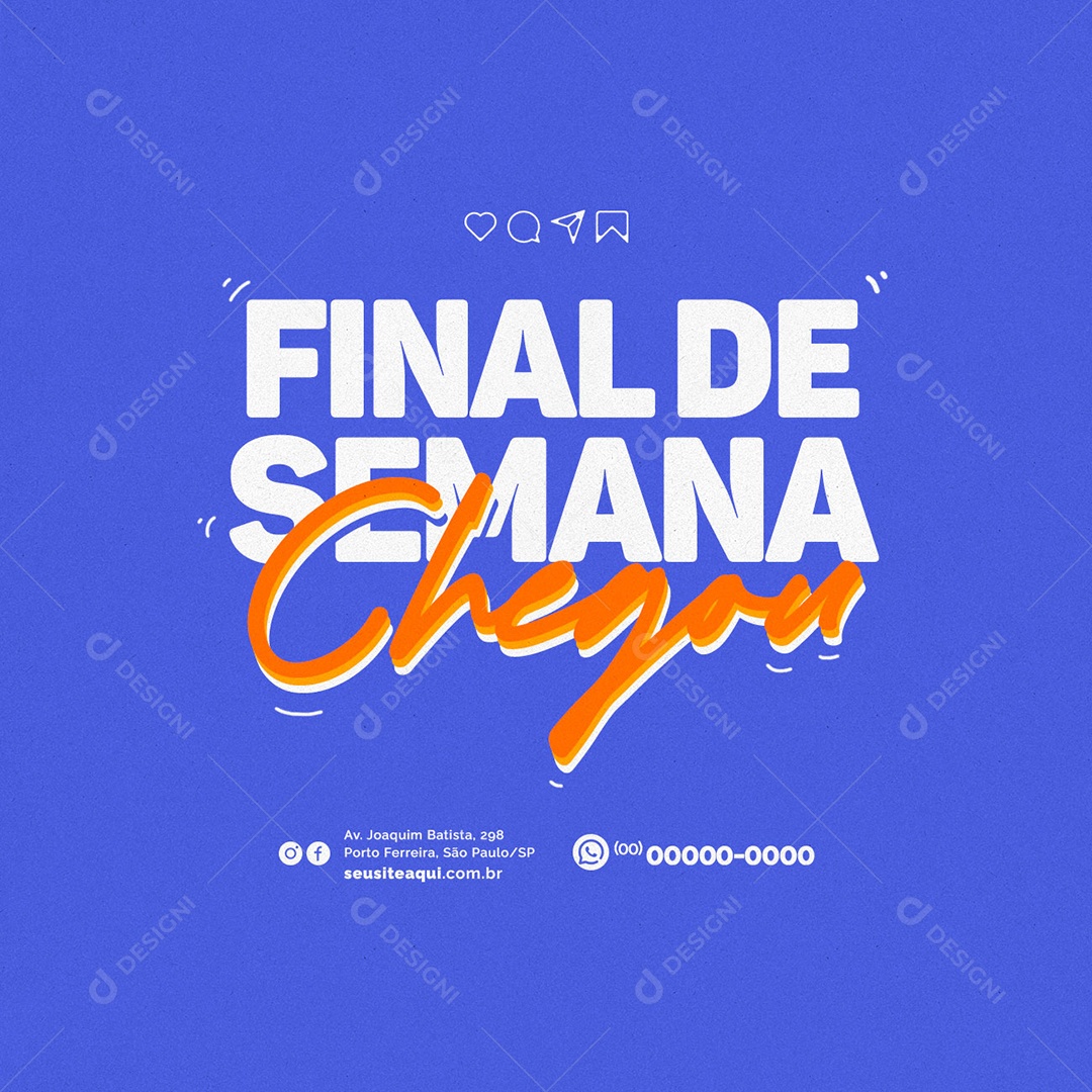 Final De Semana Chegou FDS Social Media PSD Editável