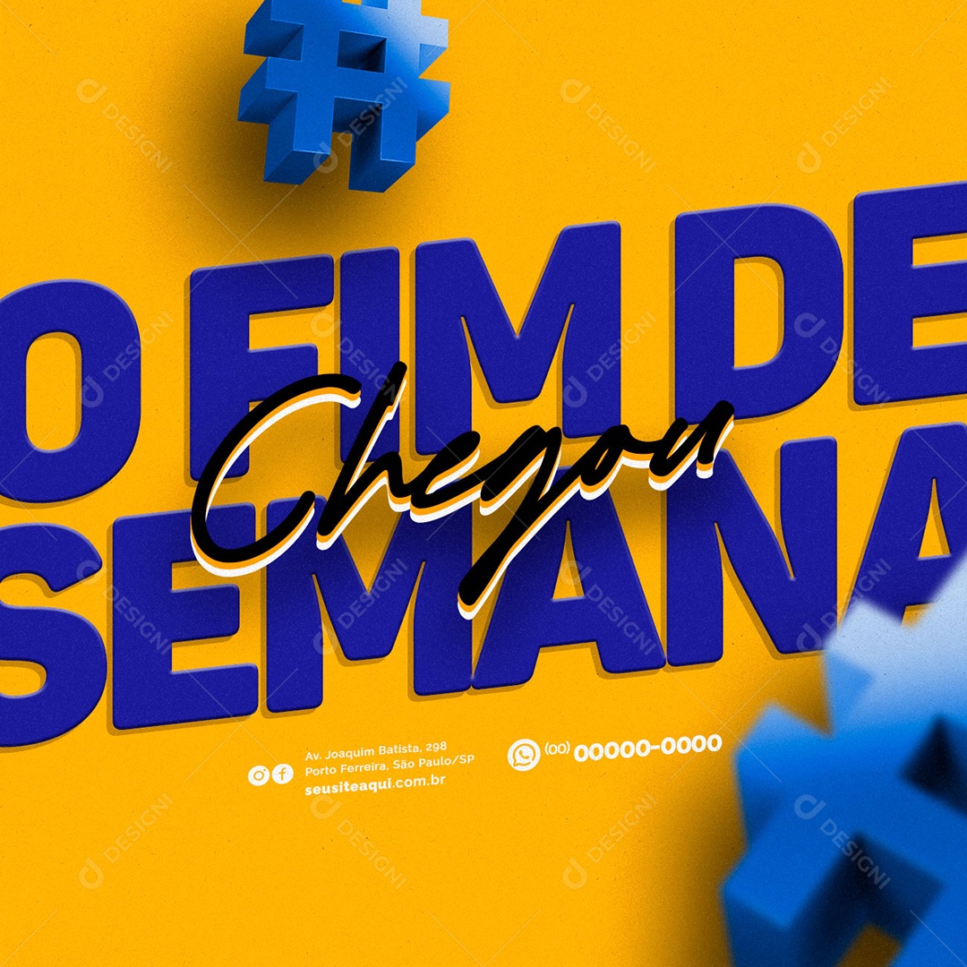 Fim De Semana Chegou Social Media PSD Editável