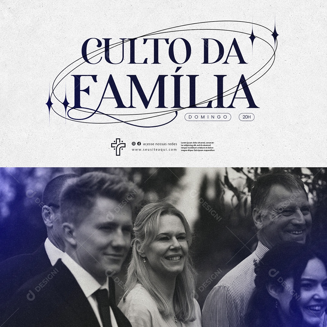 Culto Da Família Domingo Gospel Social Media PSD Editável