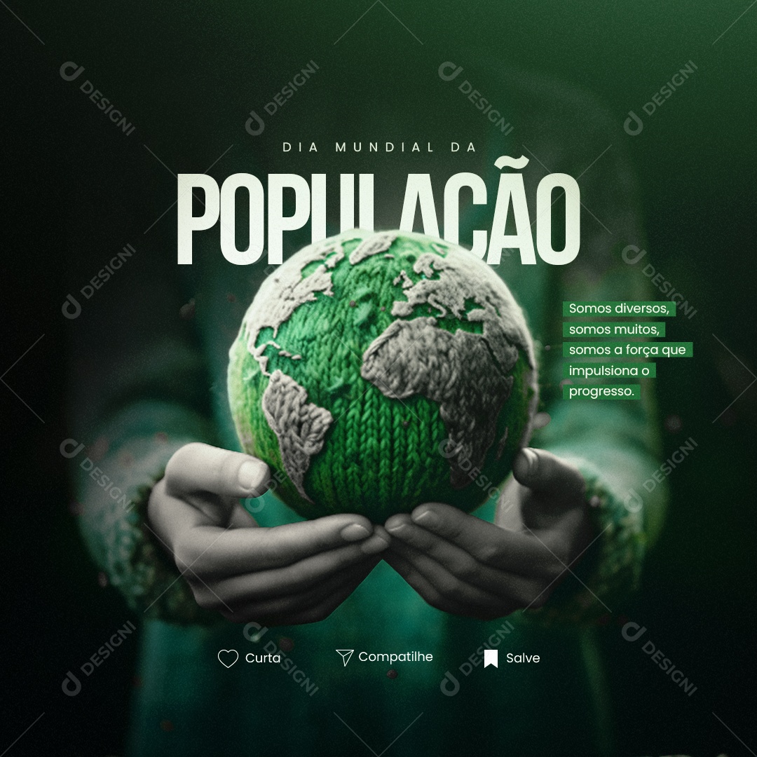 Somos Diversos Somos Muitos Dia Mundial Da População Social Media PSD Editável