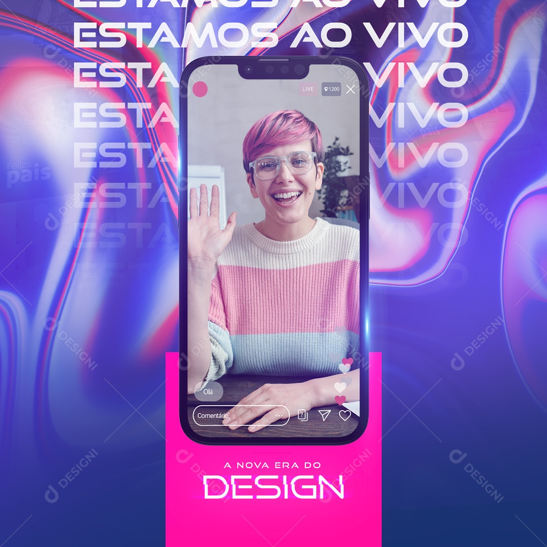 Estamos Ao Vivo Curso De Designer Gráfico Social Media PSD Editável