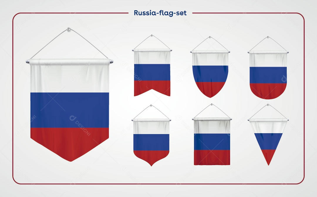 Bandeira vetorial da Rússia. Ilustração vetorial para o Dia