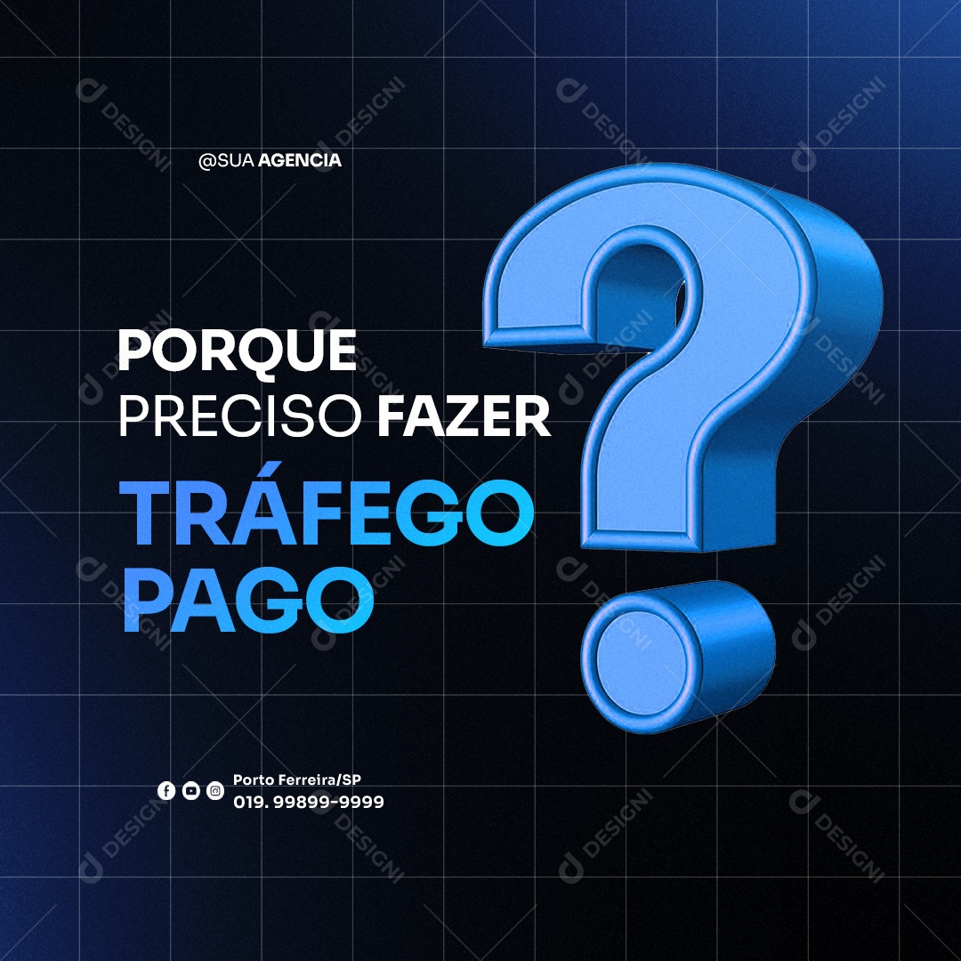 Porque Preciso Fazer Tráfego Pago Marketing Digital Social Media PSD Editável