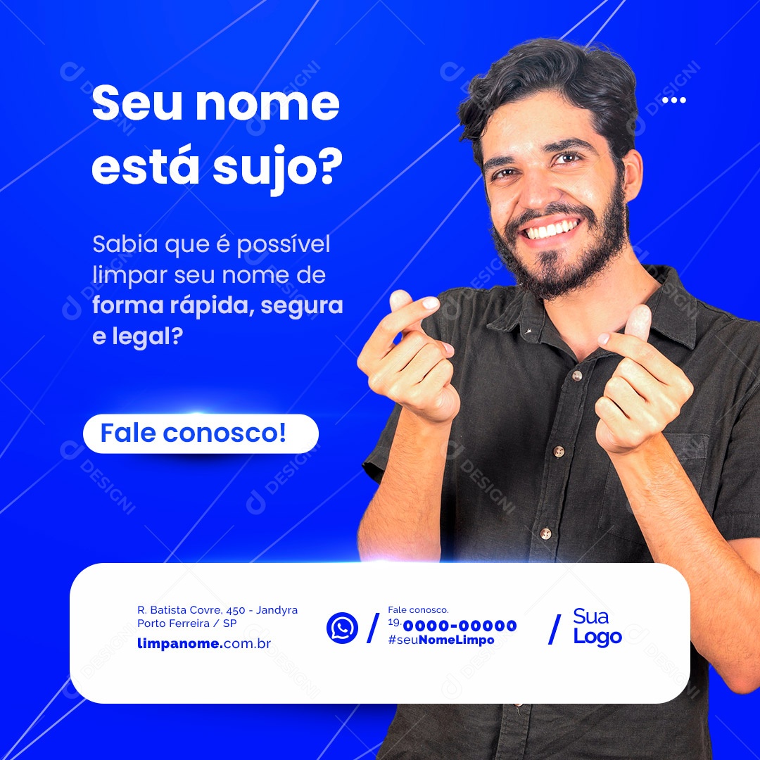 Seu Nome Está Sujo Limpa Nome Finanças Social Media PSD Editável