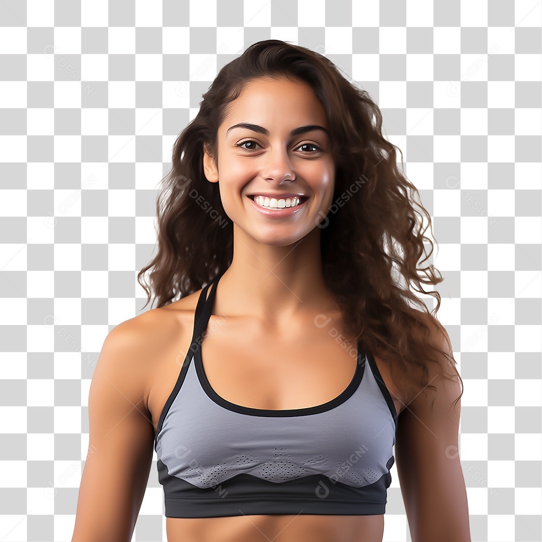 Mulher Morena Personal Trainer Fitness Academia Fundo PNG