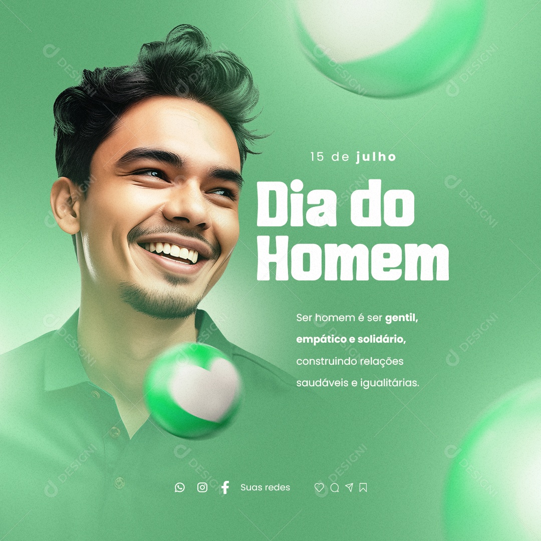 Dia Do Homem Ser Homem é ser Gentil Social Media PSD Editável