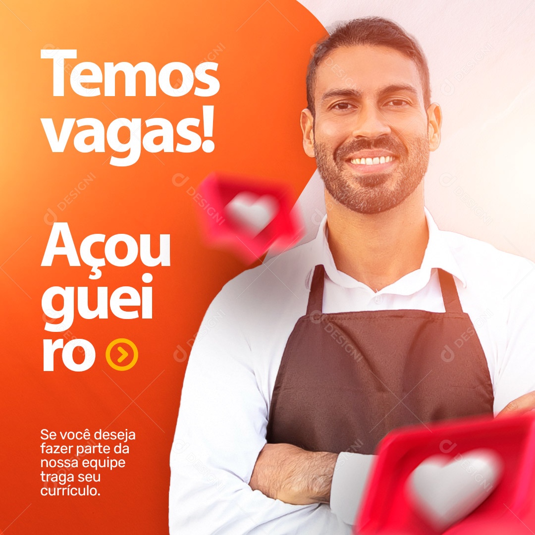 Temos Vagas! Supermercado Social Media PSD Editável