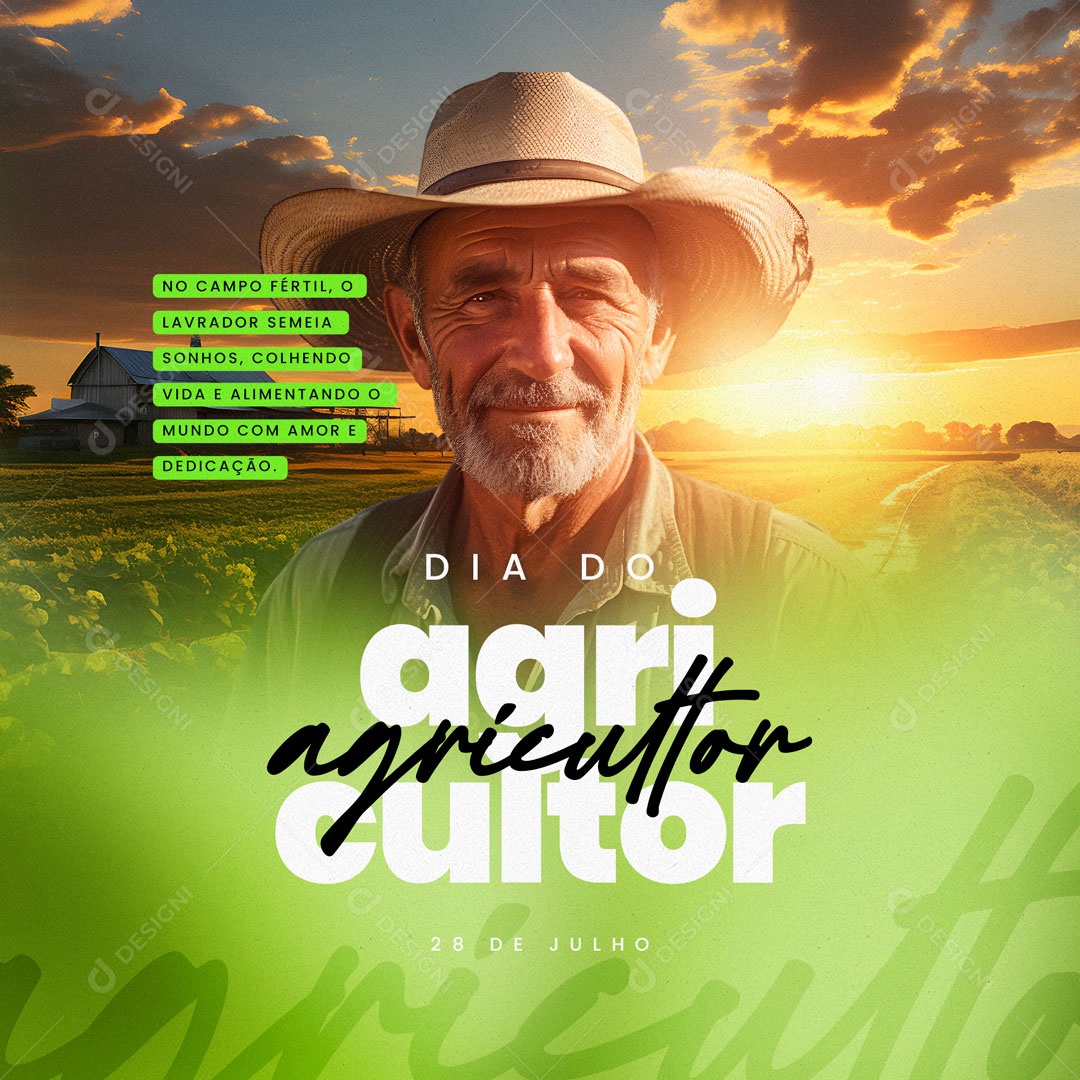 Dia do Agricultor 28 de Julho Social Media PSD Editável