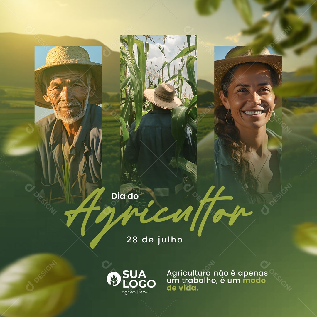 Dia do Agricultor 28 de Julho Social Media PSD Editável