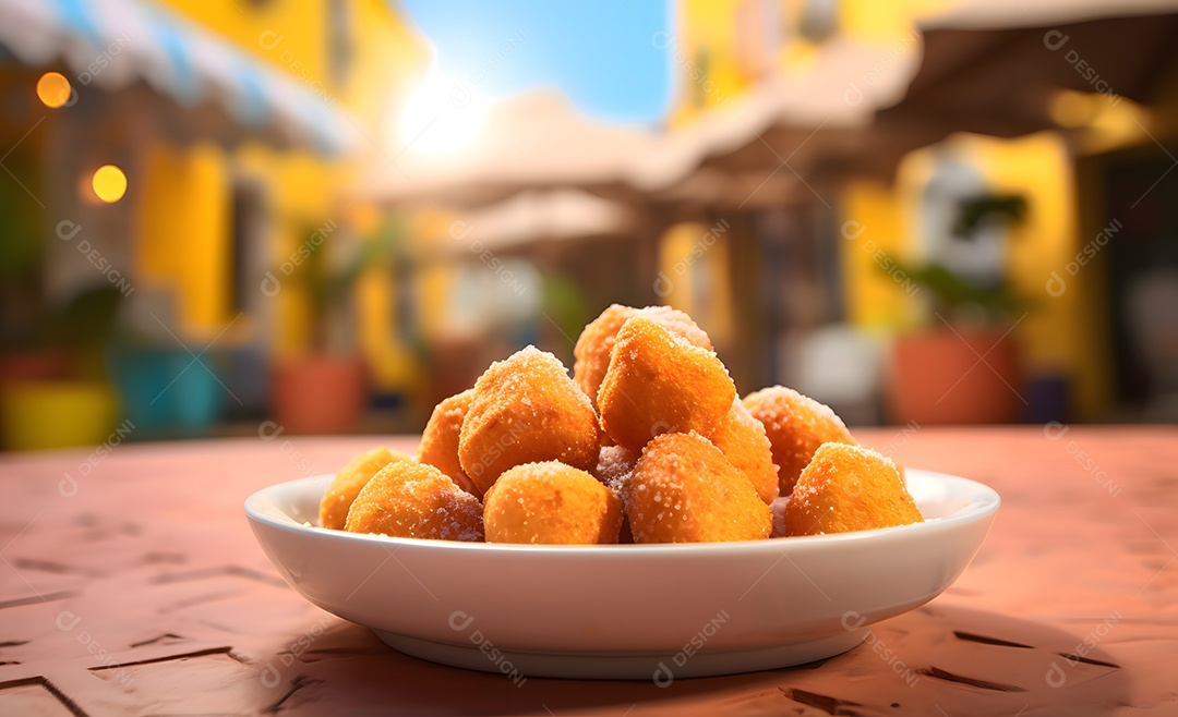 Tigela com deliciosas coxinhas recheadas