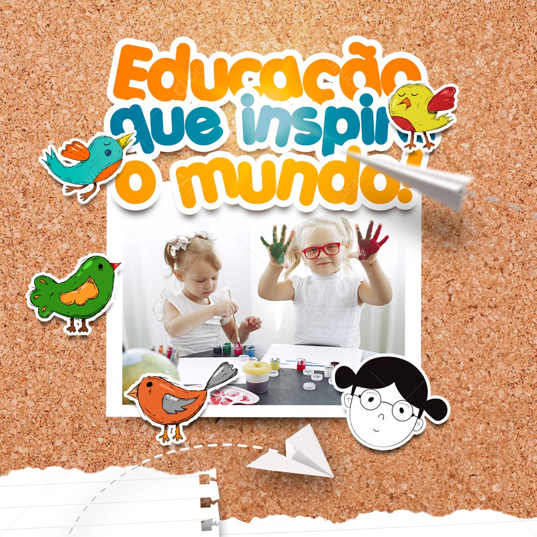 Educação que Inspira o Mundo! Creche Social Media PSD Editável