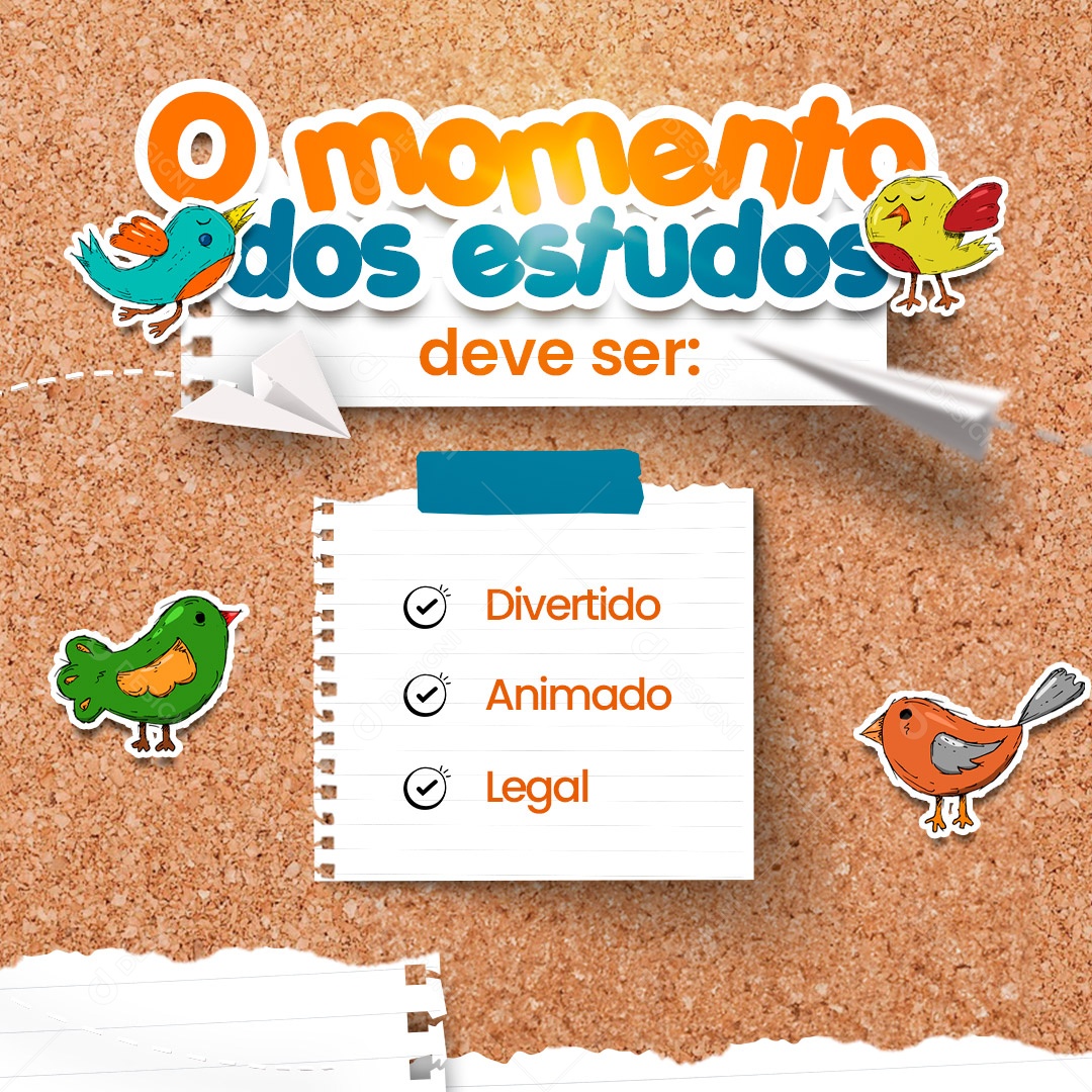 O Momentos dos Estudos Creche Social Media PSD Editável