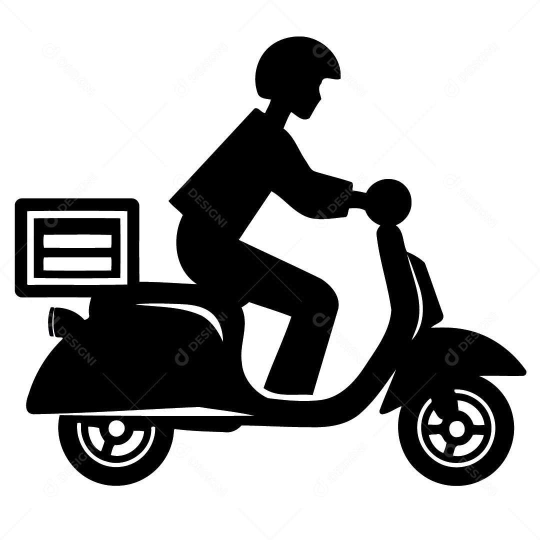 entregador de moto com desenho vetorial de caixa 2955705 Vetor no Vecteezy