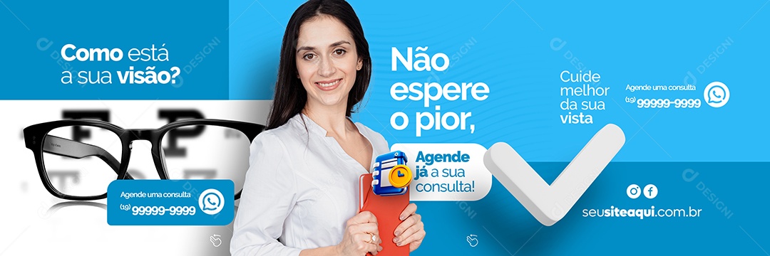 Oftalmologista Não Espere O Pior Carrossel Social Media PSD Editável