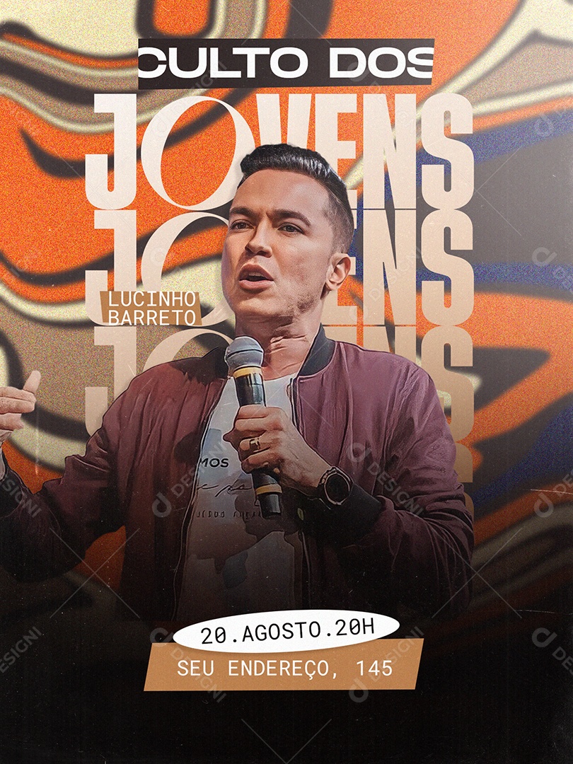 Culto Dos Jovens Flyer Gospel Social Media Psd Editável Download Designi 4538