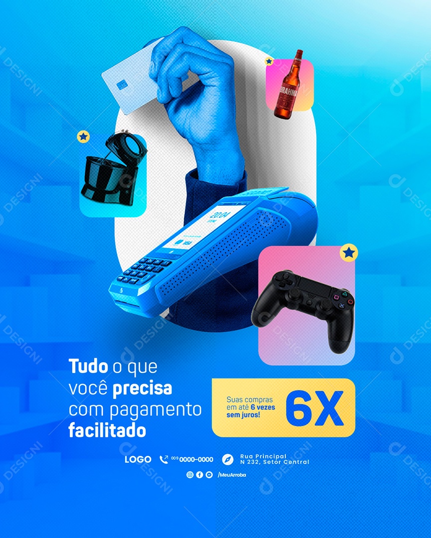 Campanha Publicitária Agosto do Freguês Tudo o Que Você Precisa Social Media PSD Editável