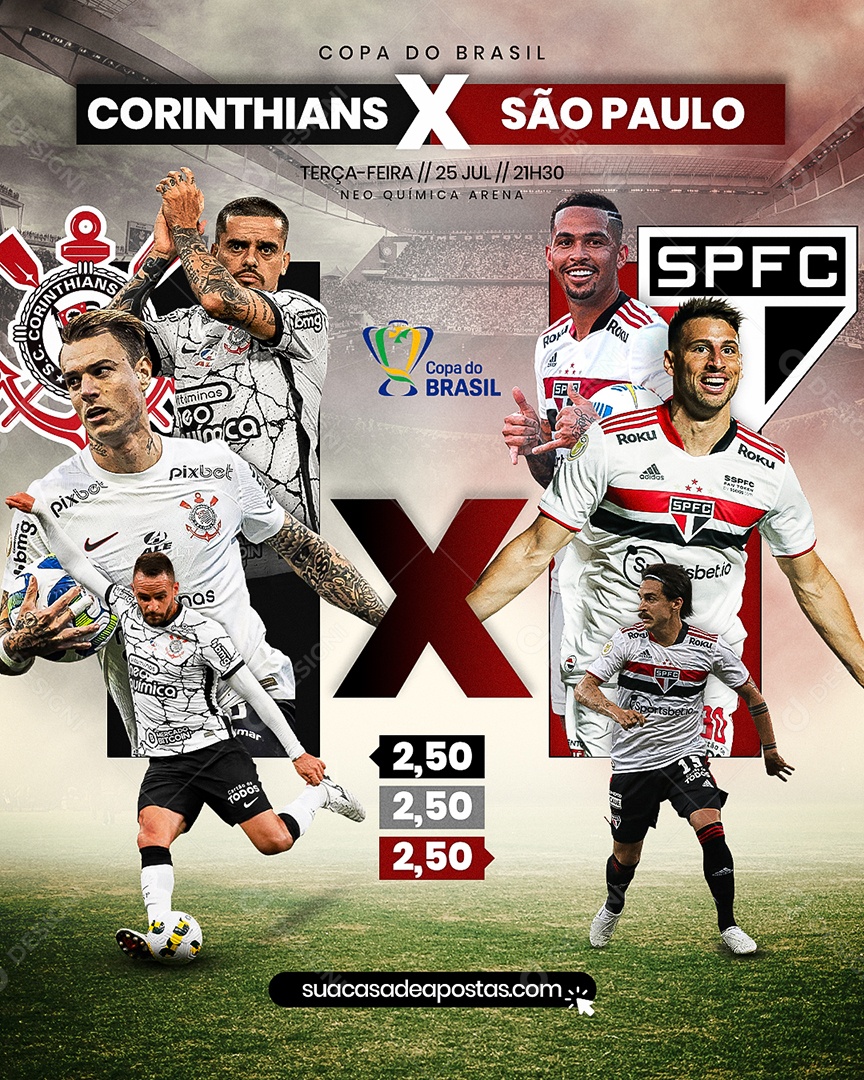 Flyer Futebol Brasileiro SÃO PAULO X CORINTHIANS [BAIXE GRÁTIS PSD