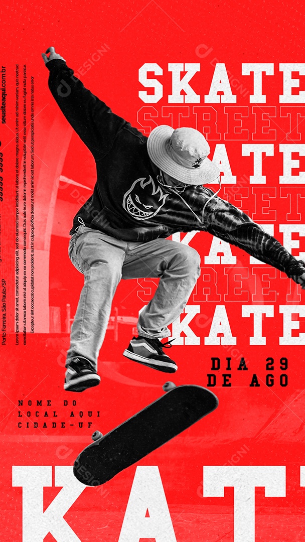 Story Skate Street Flyer Campeonato Social Media PSD Editável