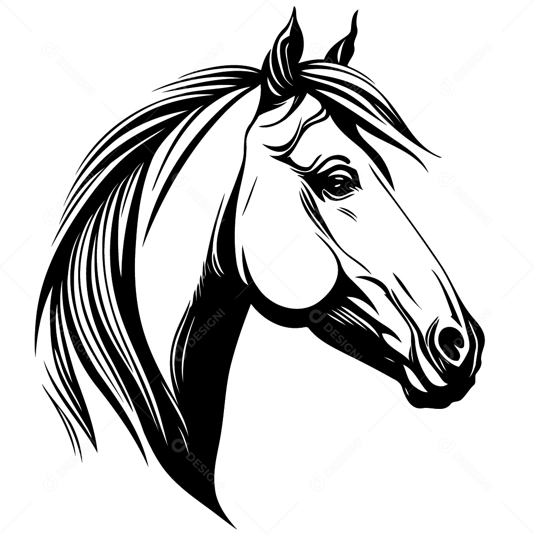 Desenho de cavalo bonito, Vetor Premium