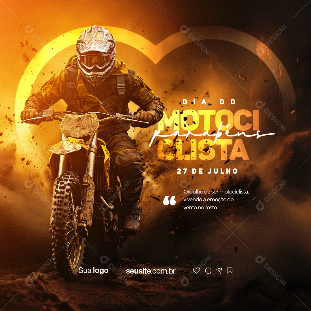 Dia Do Motociclista Orgulho de Ser Motociclista Social Media PSD Editável