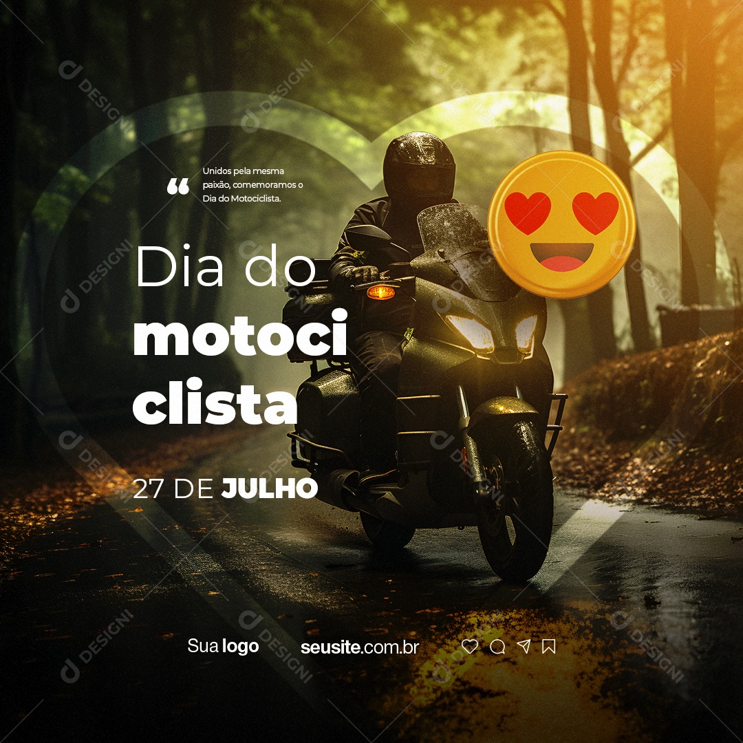 Dia Do Motociclista Unidos Pela Mesma Paixão Social Media PSD Editável