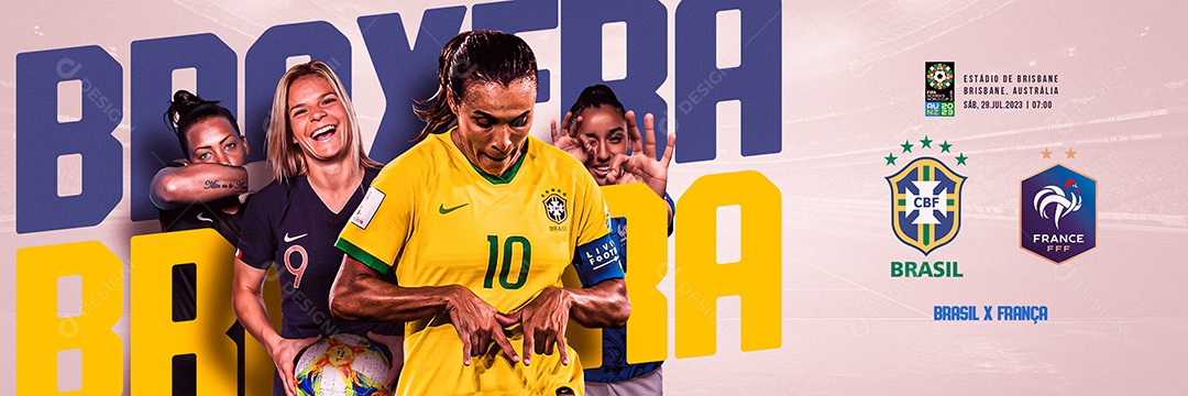 Carrossel Copa Feminina 2023 Brasil x França Social Media PSD Editável [ download] - Designi